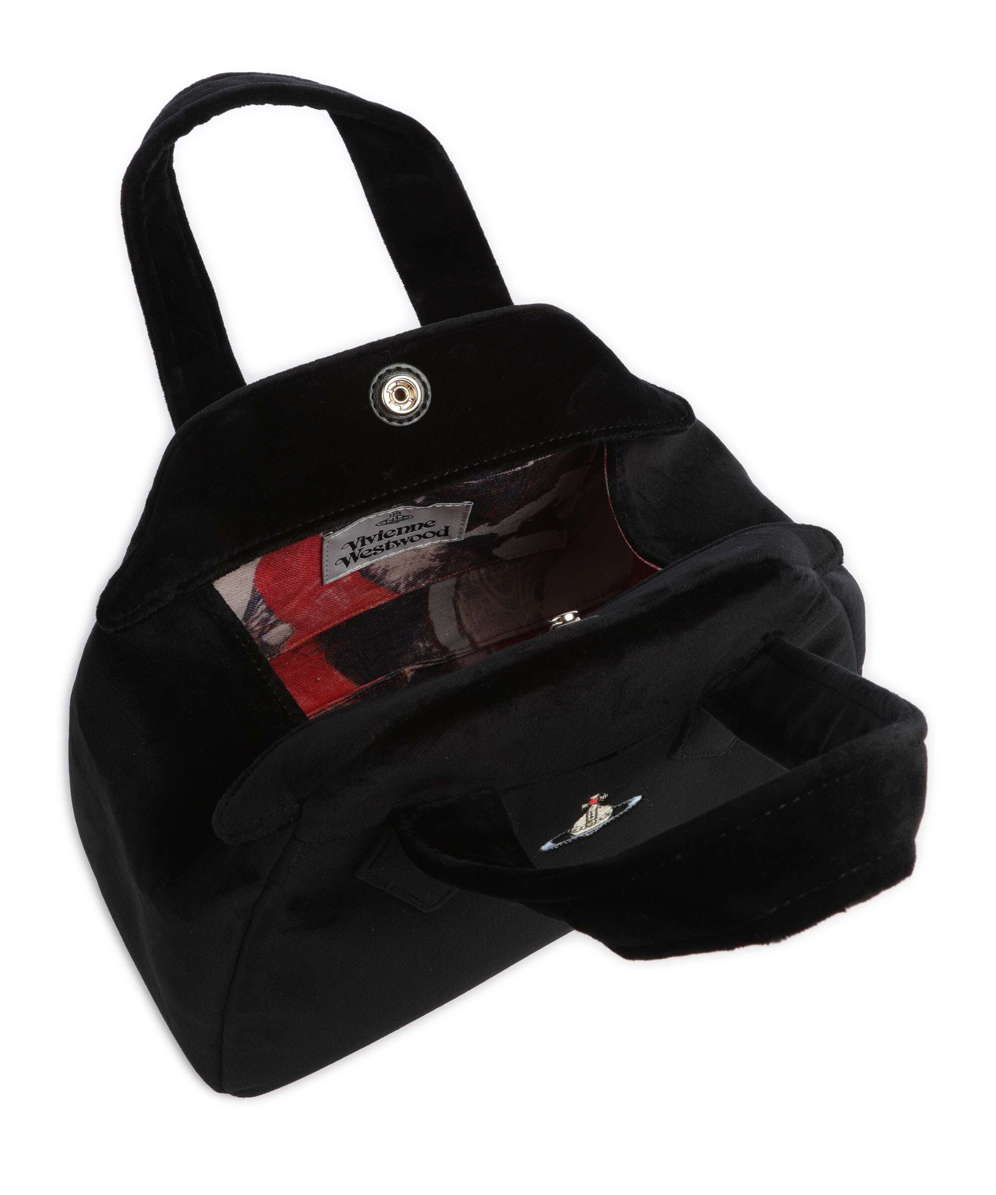 Vivienne Westwood Archive Velvet Medium Handbag black