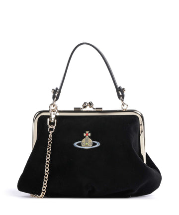 Vivienne Westwood Granny Frame Velvet Taška cez rameno black