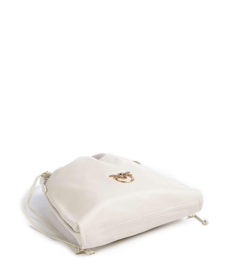 Pinko Classic Slouchy Bucket bag bianco seta/antique gold