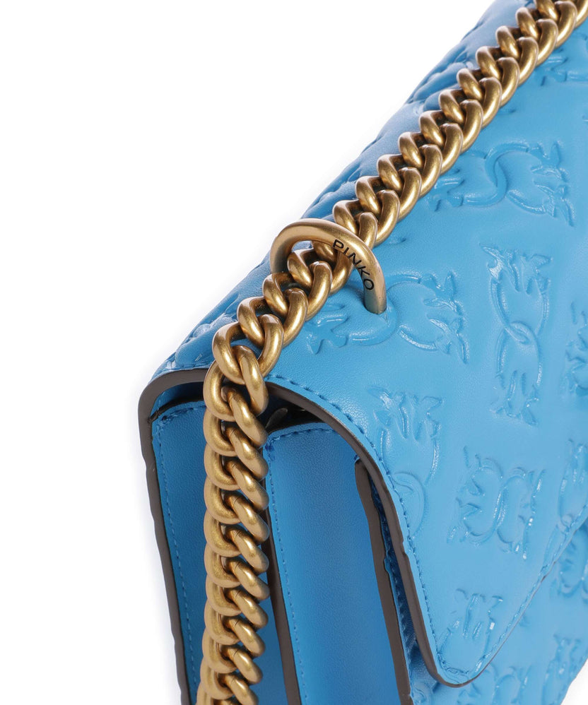 Pinko Love One Mini Shoulder bag azzurro dresda/antique gold