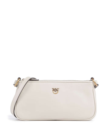 Pinko Half Moon Mini Taška cez rameno bianco seta/antique gold