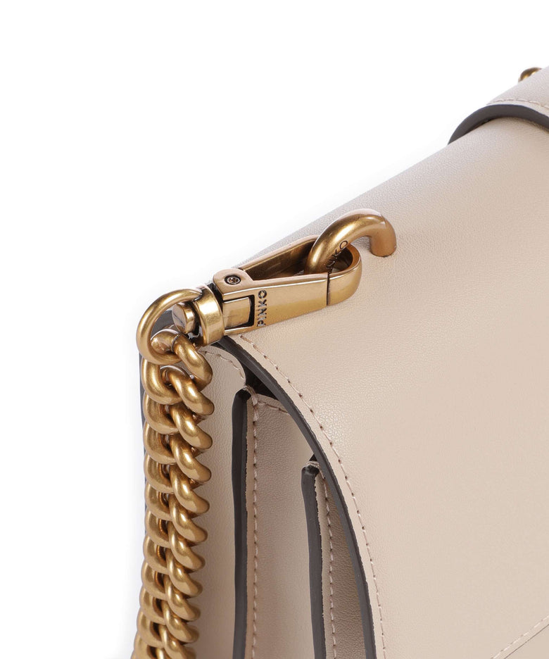 Pinko Love One Mini Crossbody bag beige/grigio fumo/antique gold
