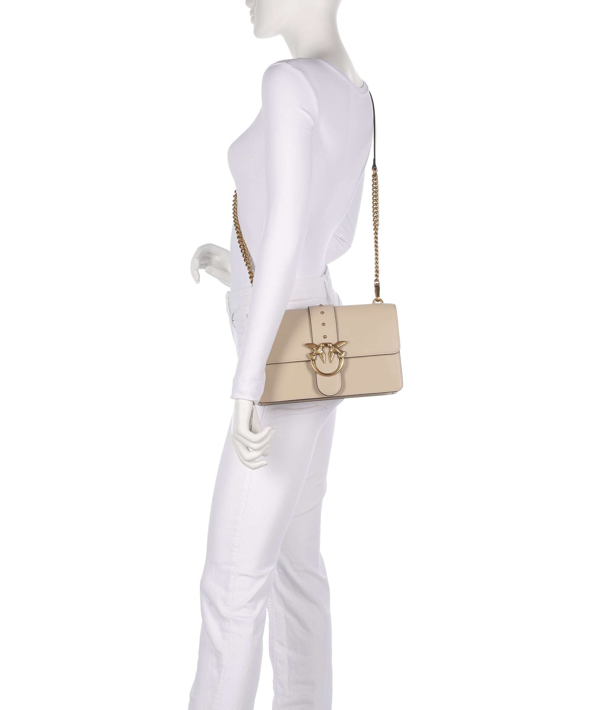 Pinko Love One Classic Crossbody bag beige/grigio fumo/antique gold