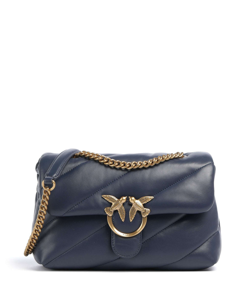 Pinko Love Puff Classic Shoulder bag blu indaco ombroso/antique gold