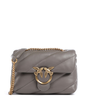 Pinko Love Puff Mini Taška cez rameno grigio asfalto/antique gold