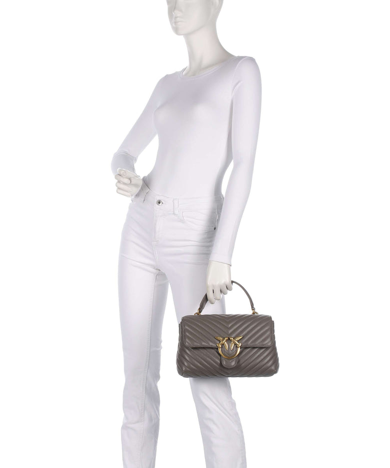 Pinko Love Lady Puff Classic Handbag grigio asfalto/antique gold