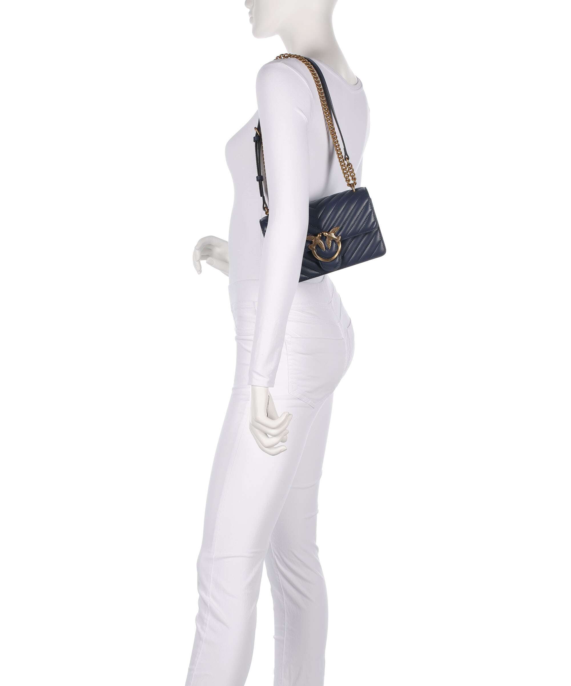 Pinko Love One Mini Shoulder bag blu indaco ombroso/antique gold