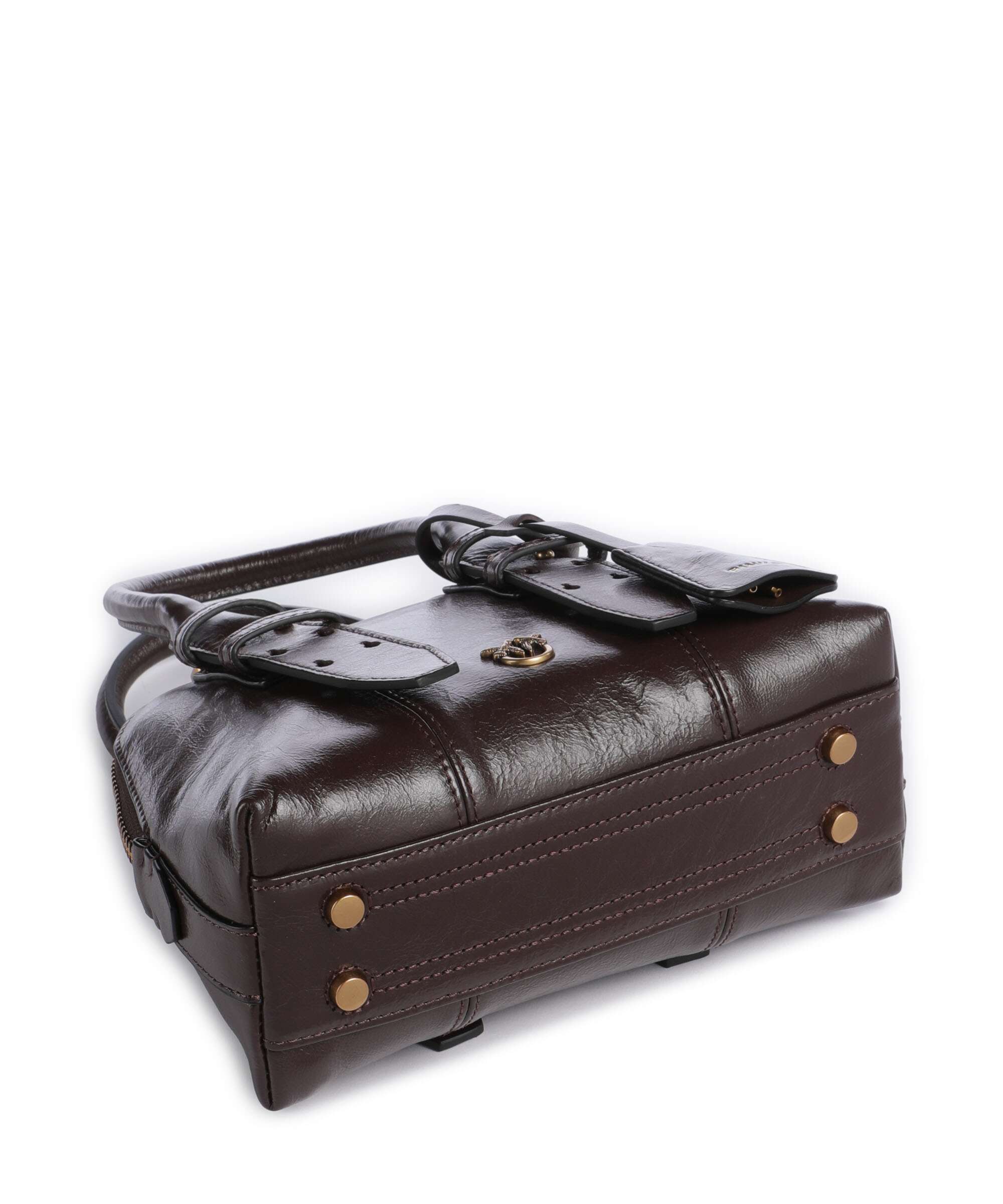 Pinko Bowling Mini Handbag rosso mogano/antique gold