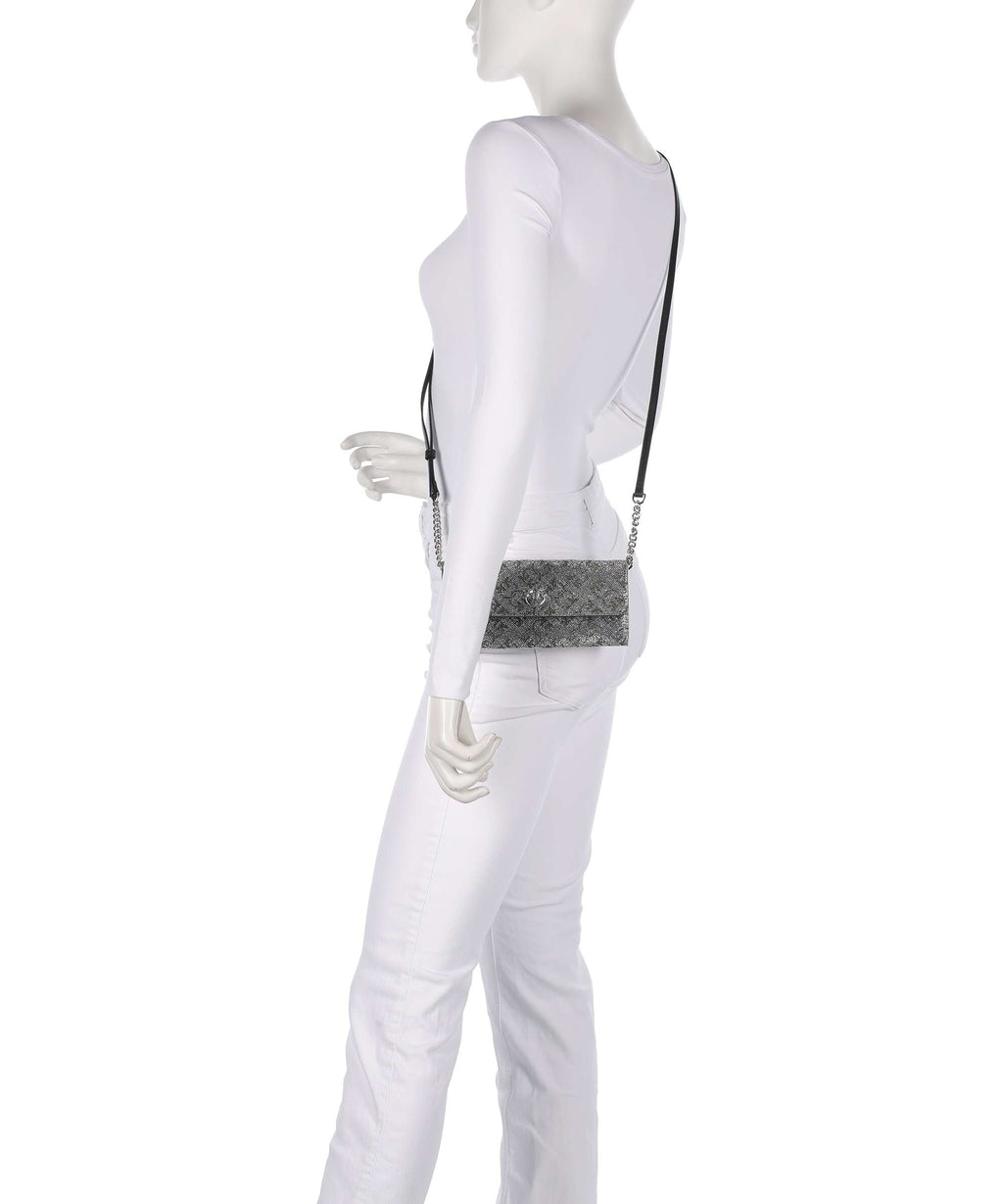 Pinko Love Tiny Birds Crossbody bag argento/nickel lucido