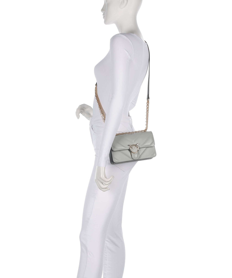 Pinko Love One Mini Crossbody bag grigio perla/gold mordore
