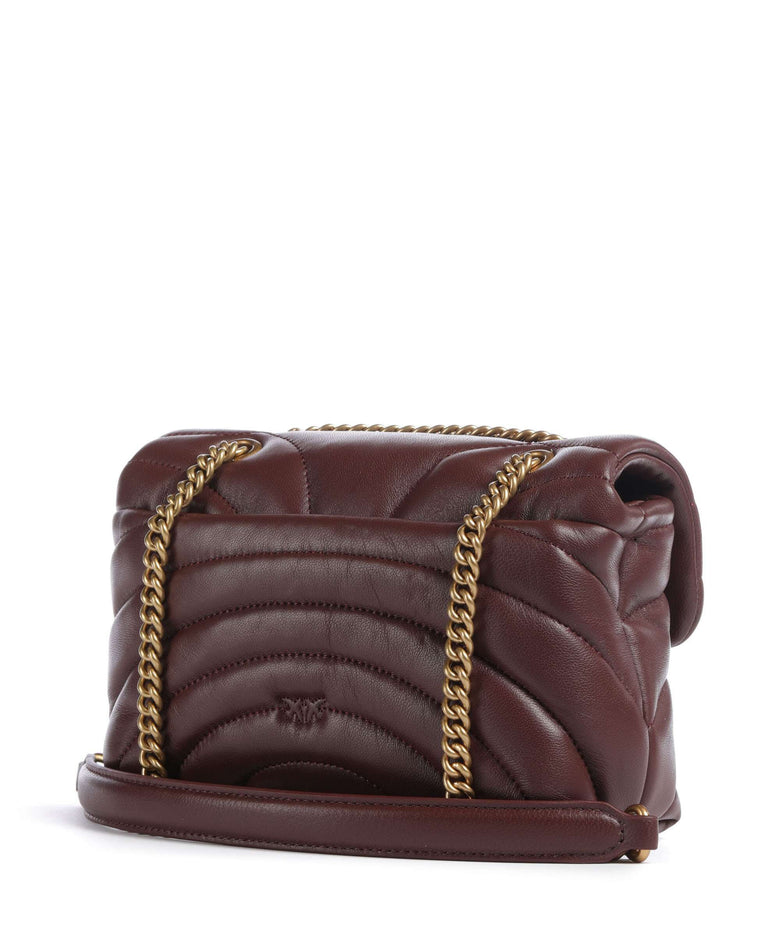 Pinko Love Puff Mini Shoulder bag burgundy wine/antique gold