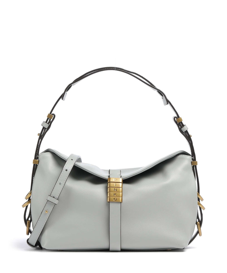 Pinko Saddle Horizontal Mini Shoulder bag grigio perla/antique gold