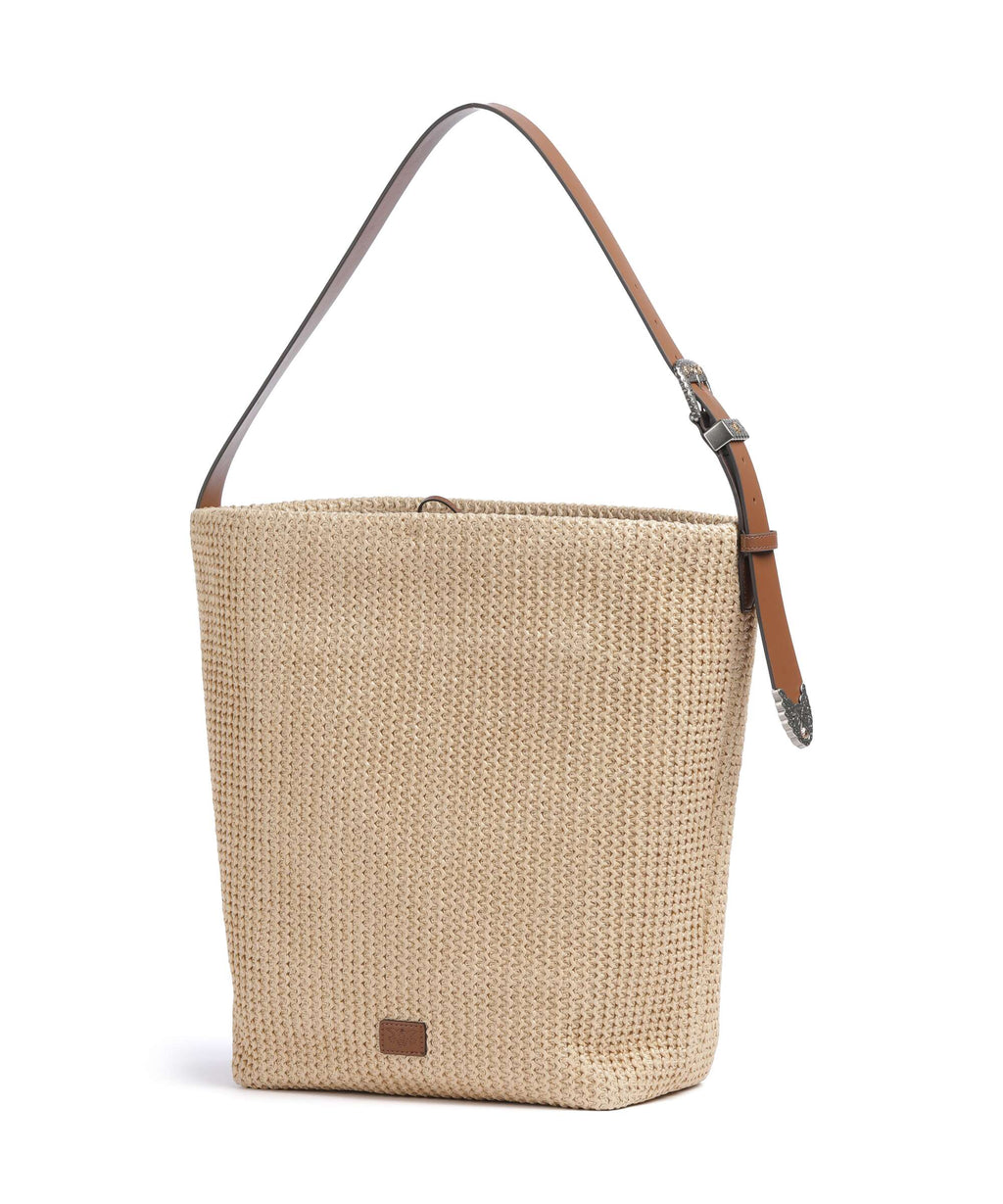 Pinko Big Hobo bag paglia/cuoio/mix gal
