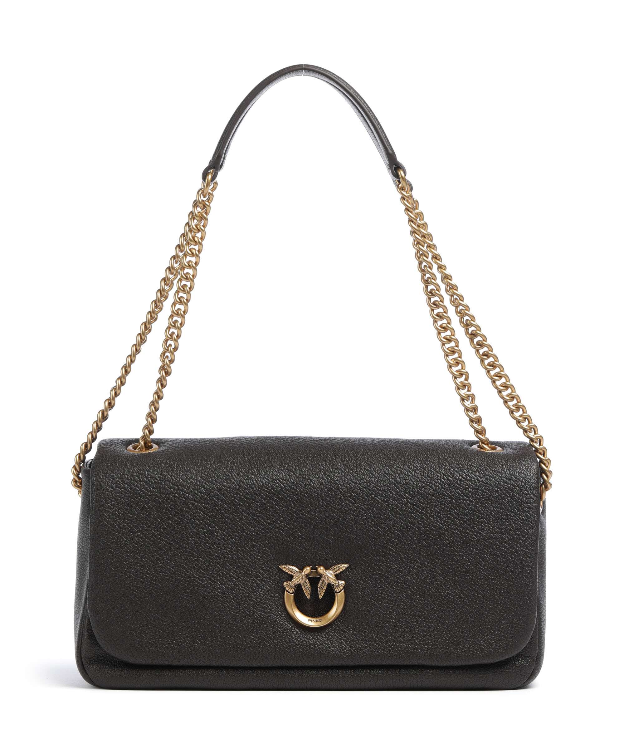 Pinko Click Soft Horizontal Chain Shoulder bag marrone marasca/antique gold