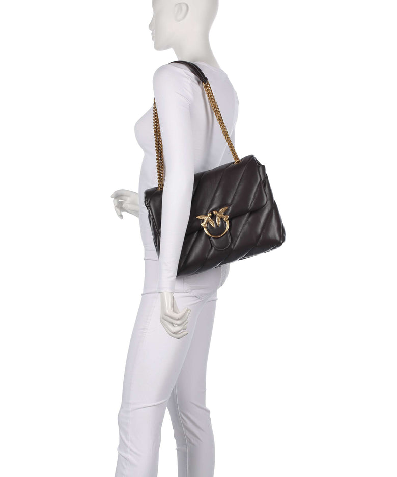Pinko Love Puff Big Shoulder bag marrone marasca/antique gold