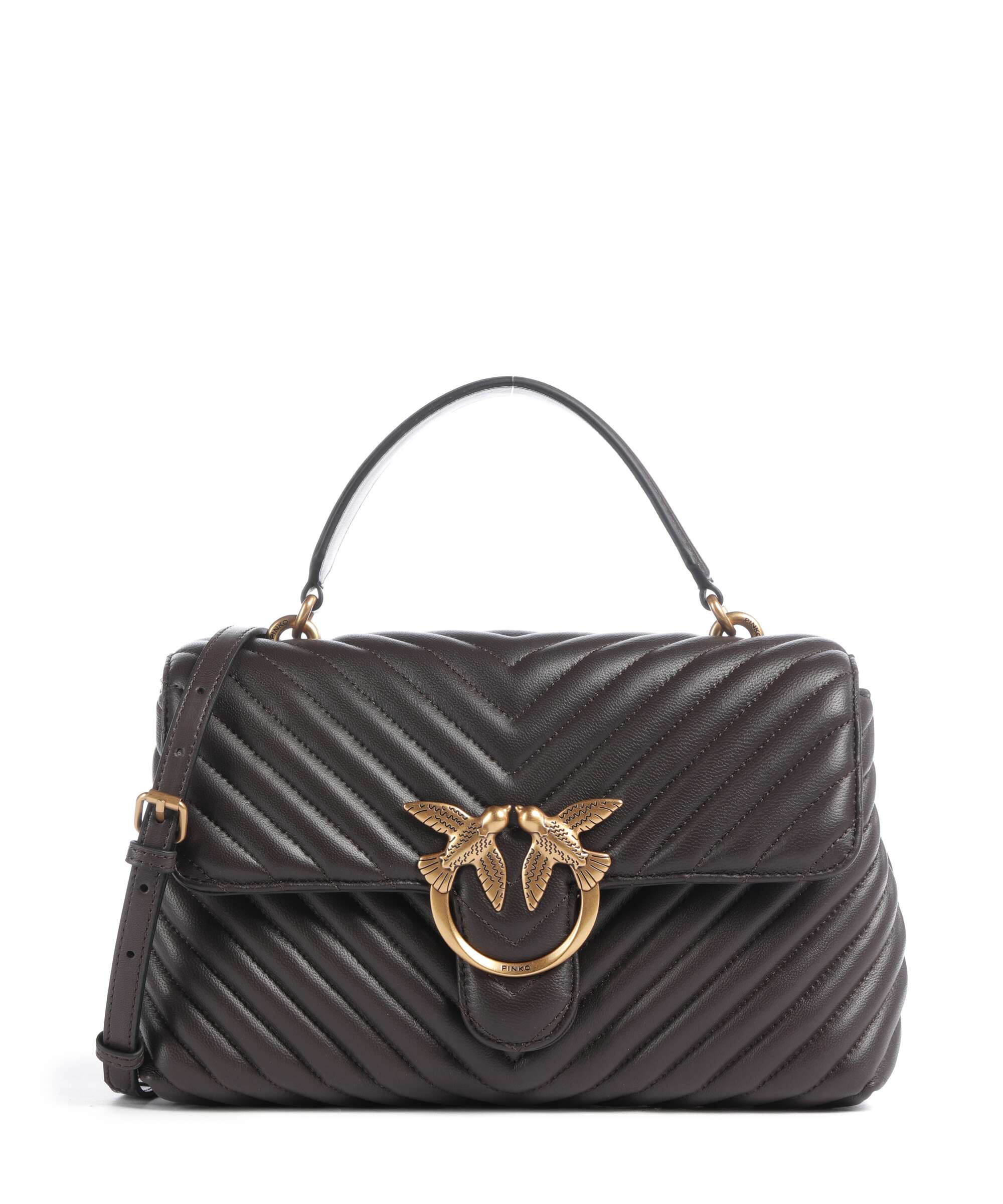 Pinko Love Lady Puff Classic Handbag marrone marasca/antique gold