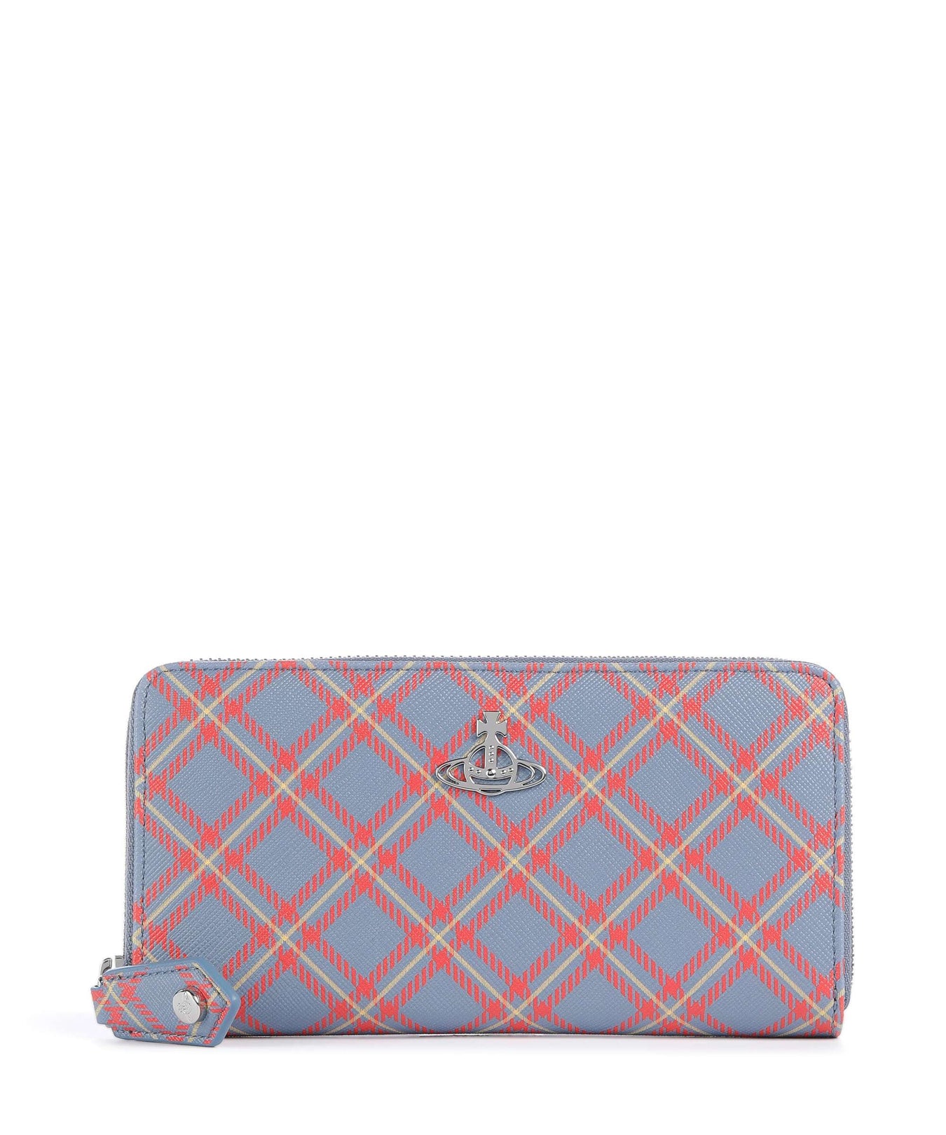 Vivienne Westwood Saffiano Printed Classic Wallet blue/orange tartan