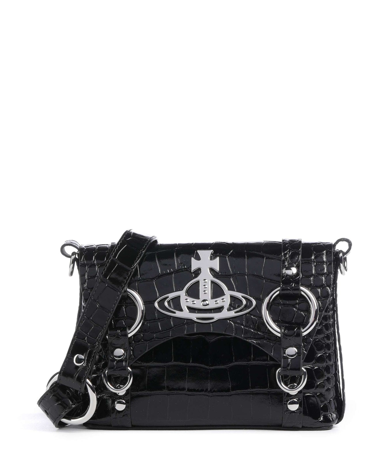 Vivienne Westwood Kim Embossed Croc Crossbody bag black