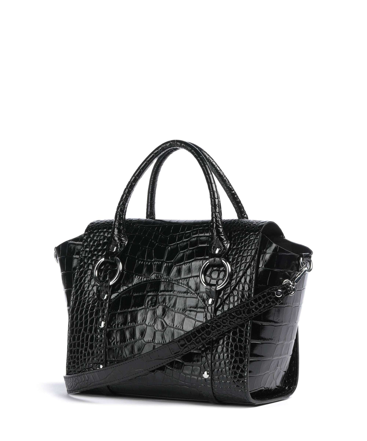 Vivienne Westwood Betty Embossed Croc Medium Handbag black
