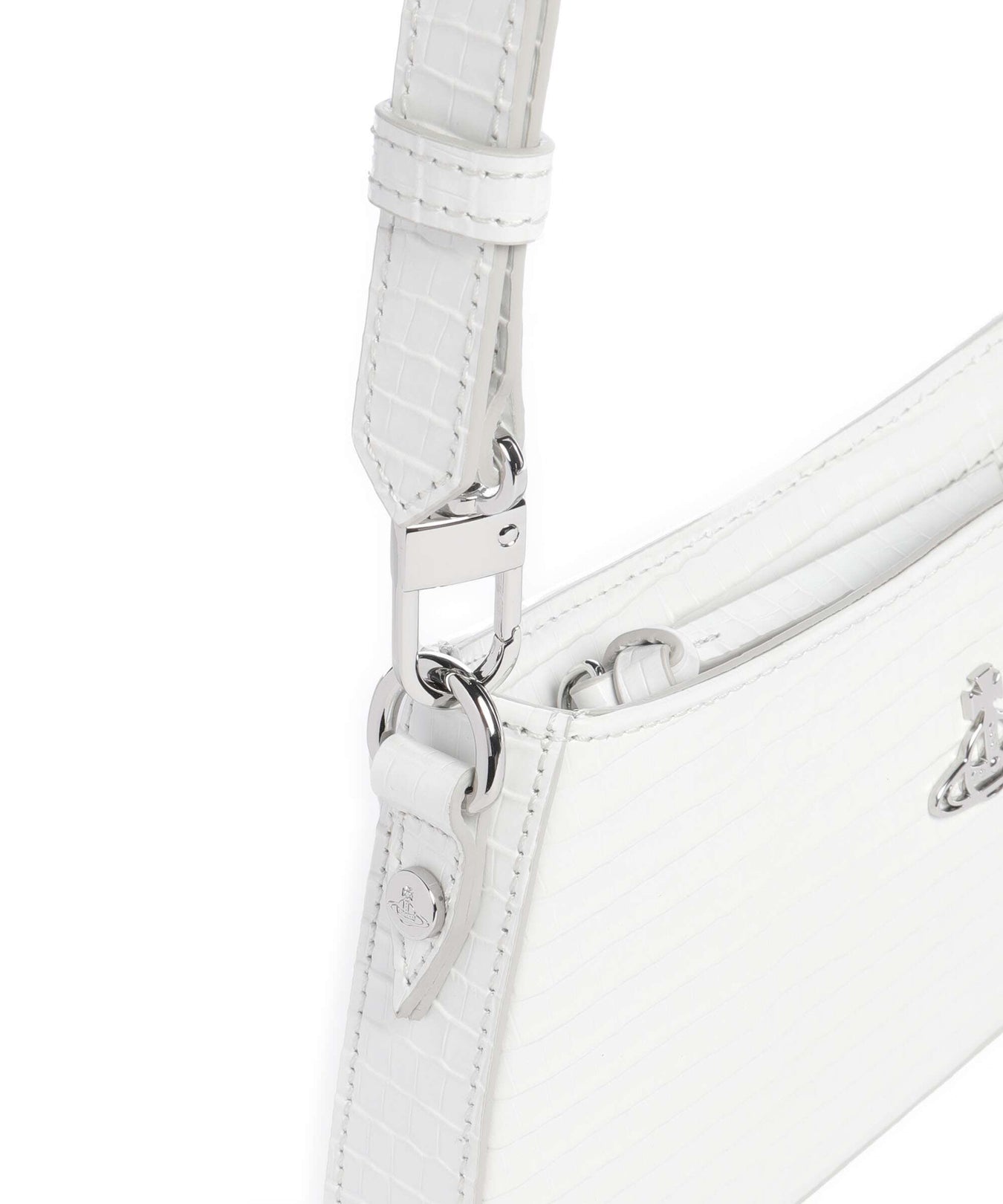 Vivienne Westwood Tasha Embossed Croc Mini Shoulder bag white