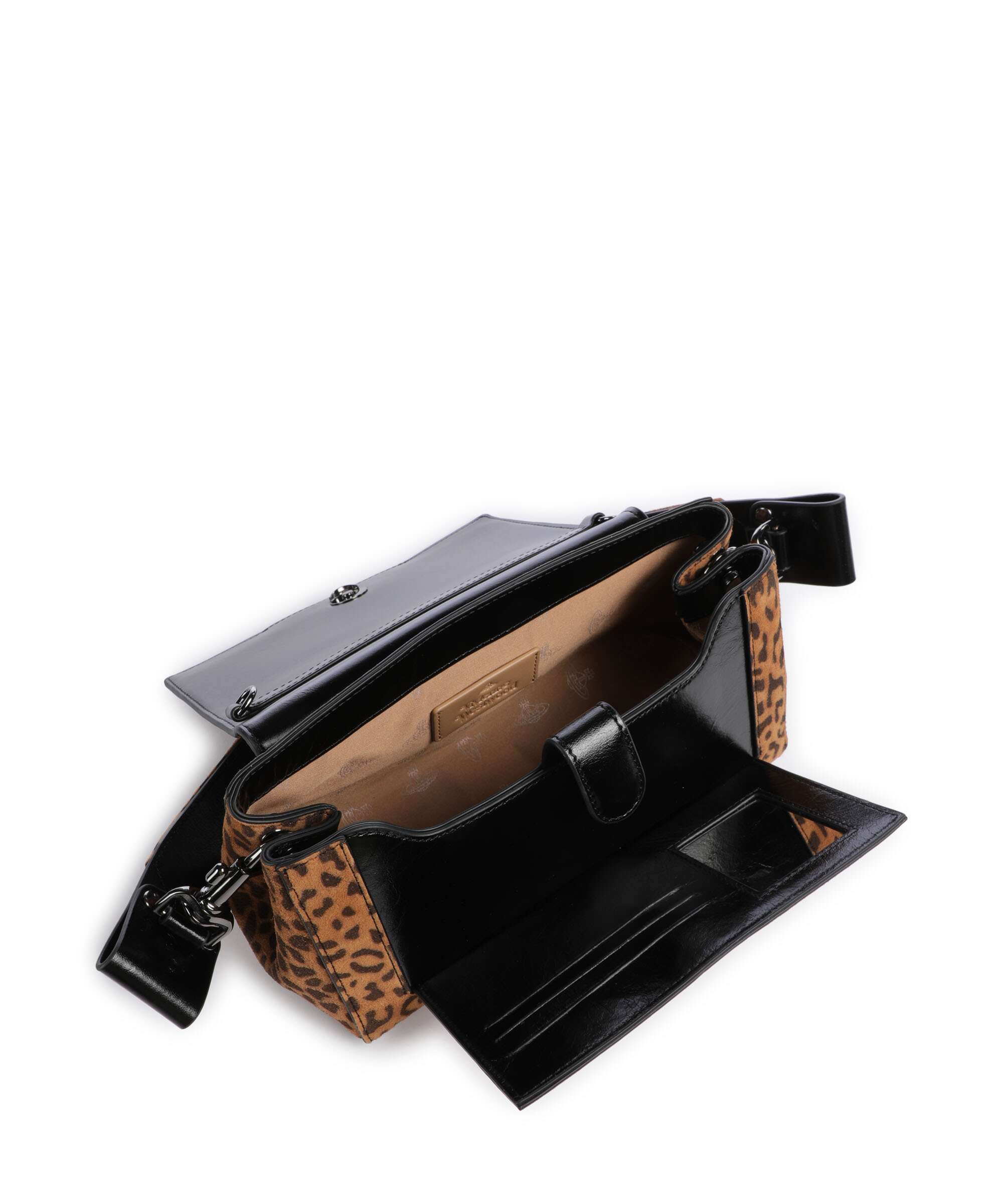 Vivienne Westwood Hazel Suede Printed Medium Shoulder bag leopard