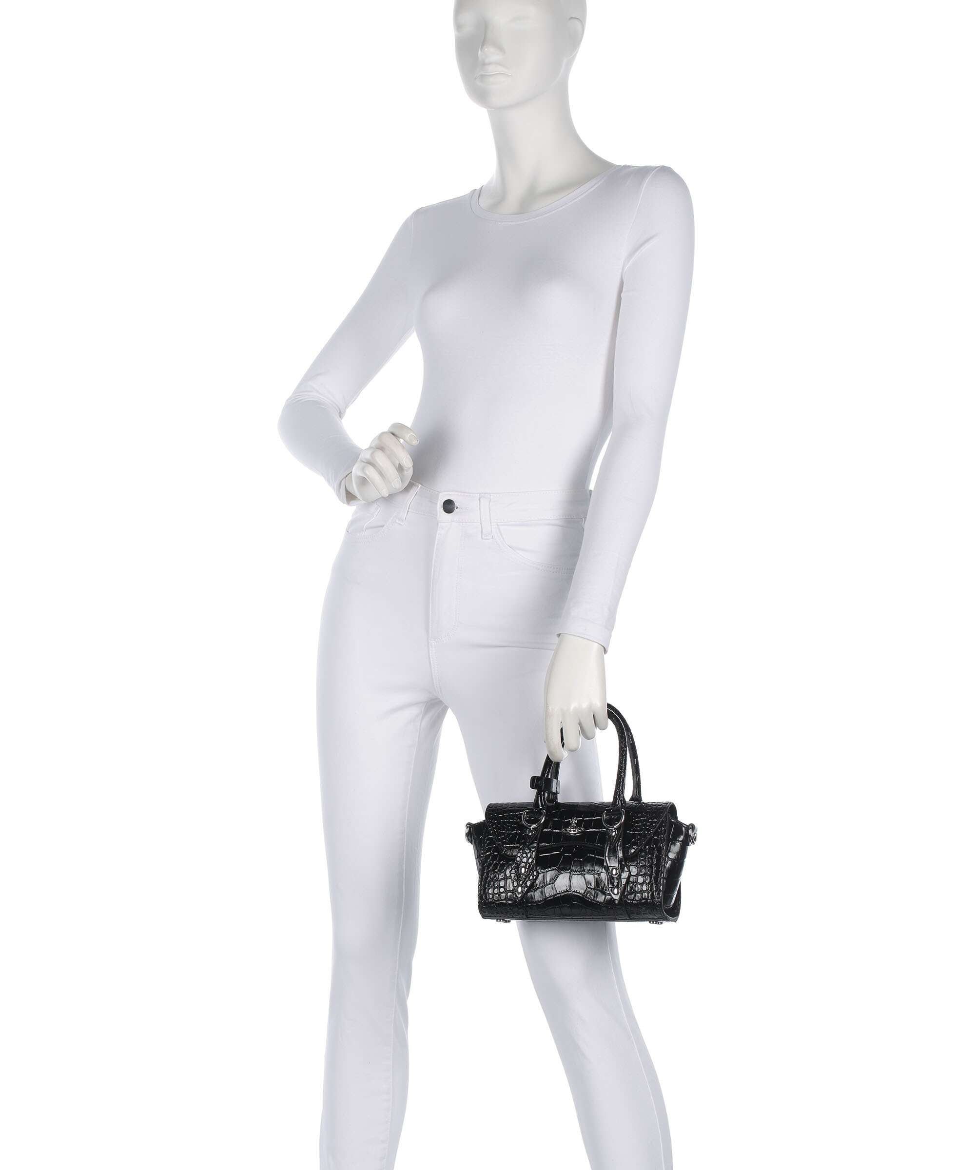 Vivienne Westwood Bettina Embossed Croc Mini Handbag black