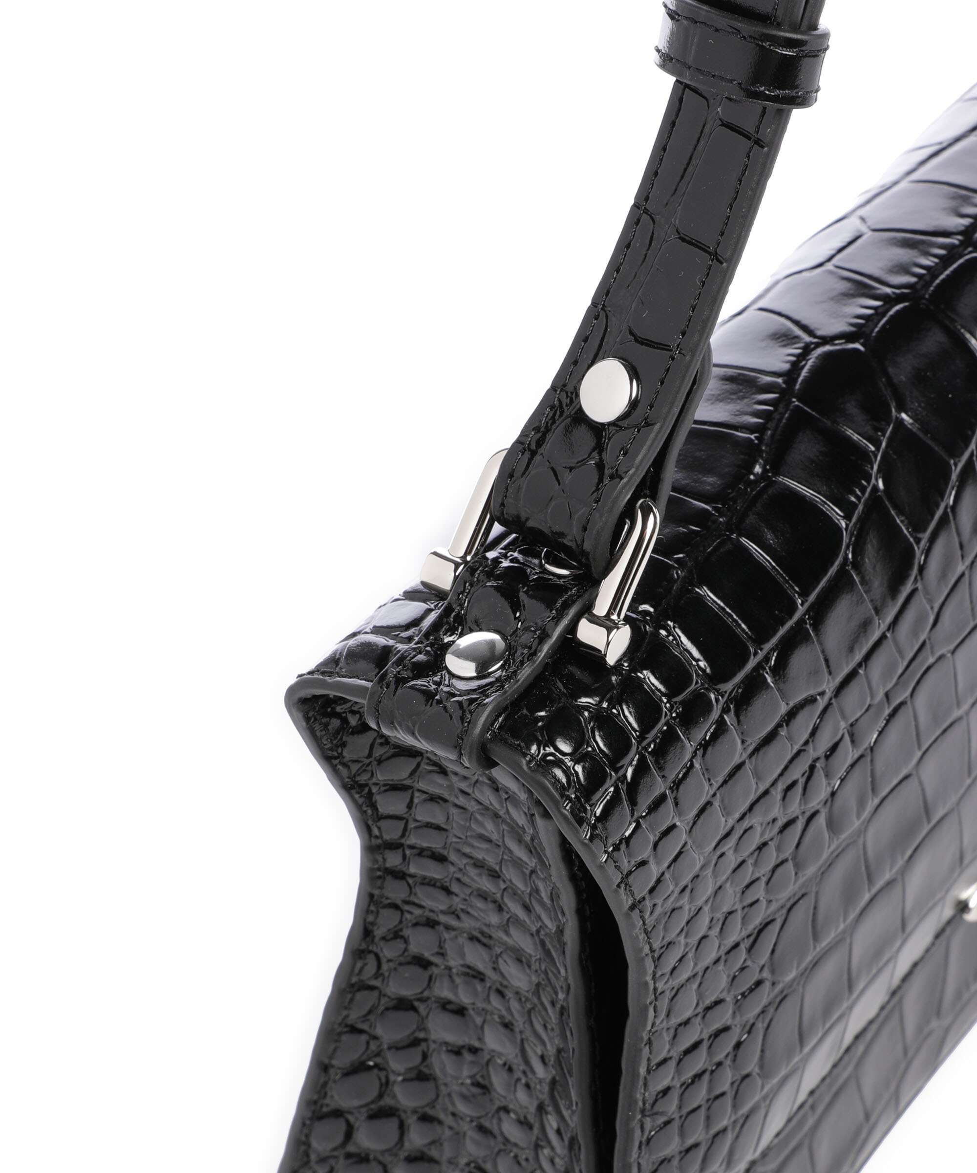 Vivienne Westwood Bianca Embossed Croc S Shoulder bag black