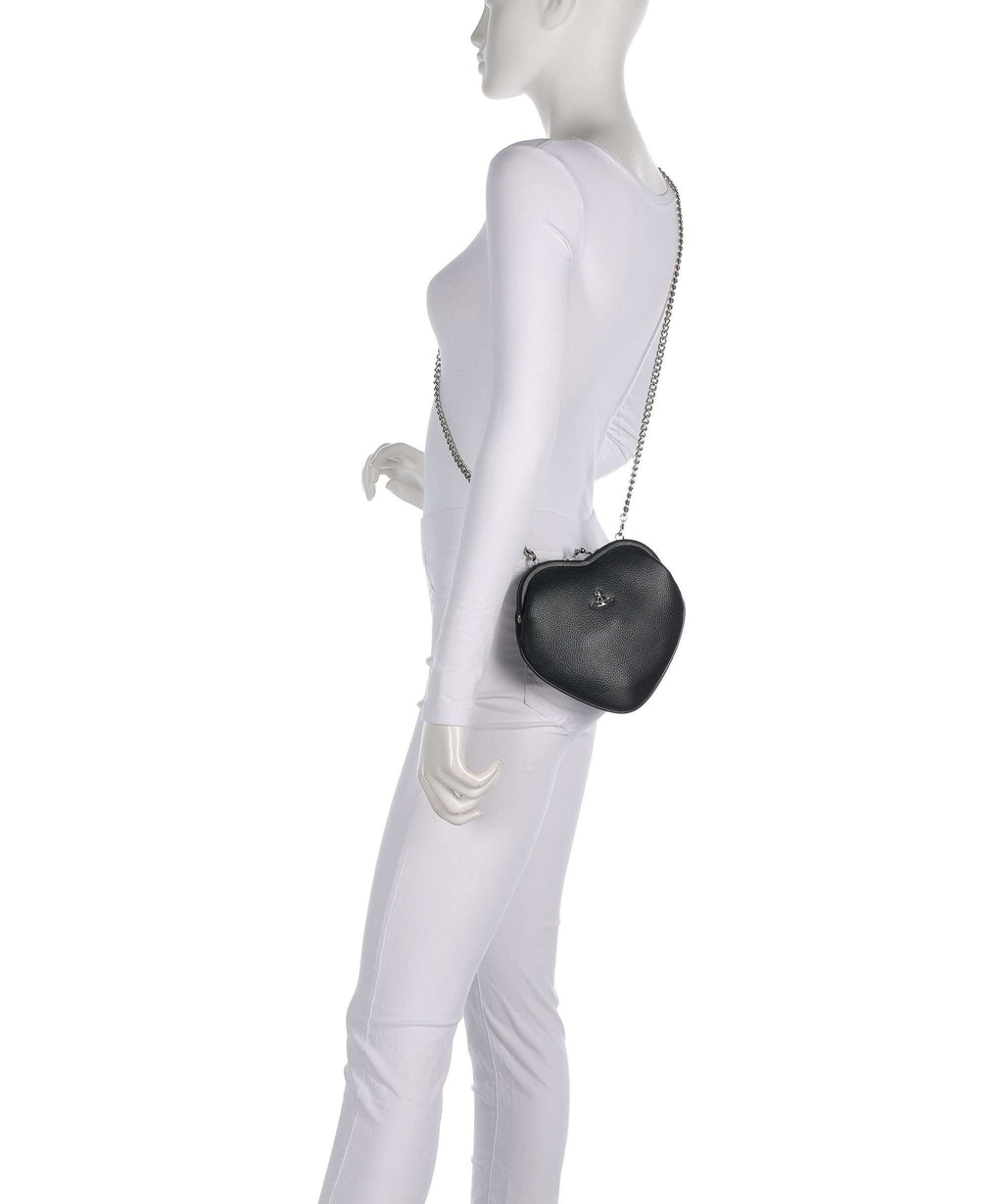 Vivienne Westwood Belle Heart Frame Grain Handbag black