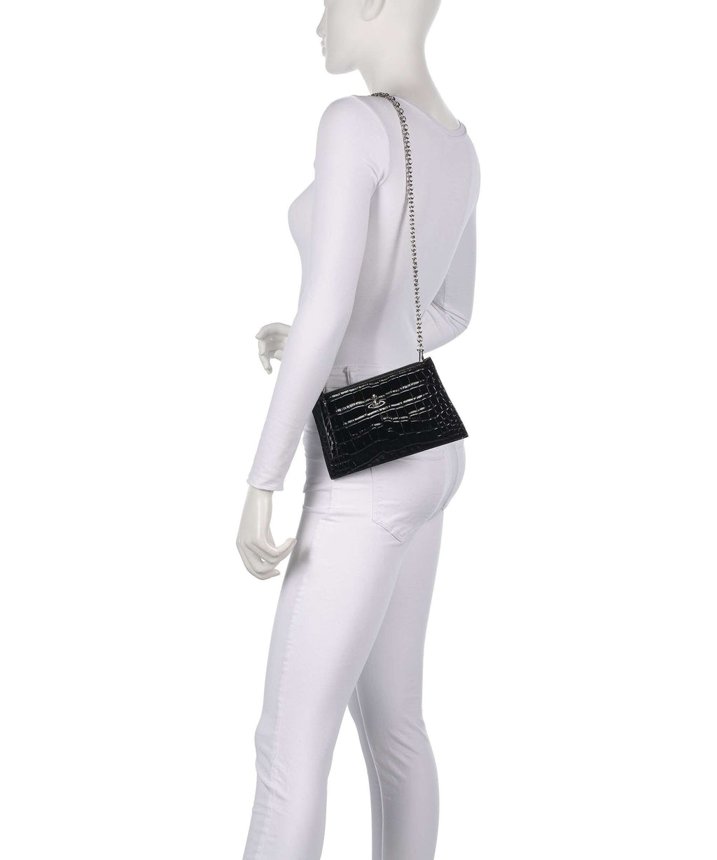 Vivienne Westwood Embossed Croc Small Clutch bag black