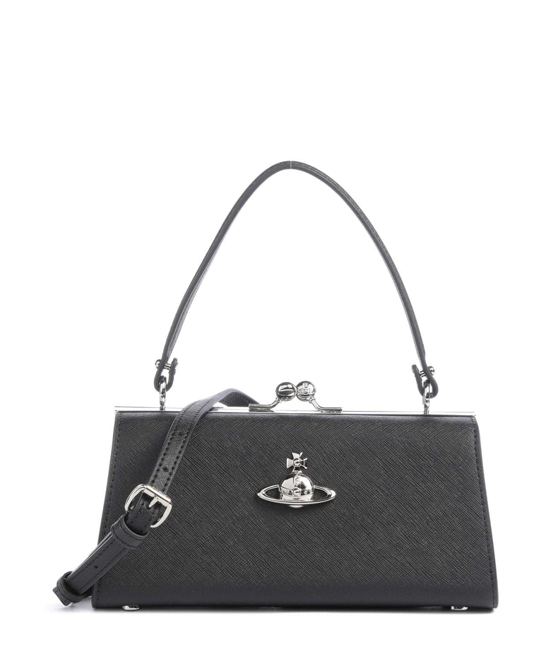 Vivienne Westwood Doll Frame Saffiano XL Handbag black