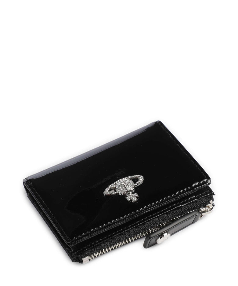 Vivienne Westwood Patent Credit card holder black/diamante orb