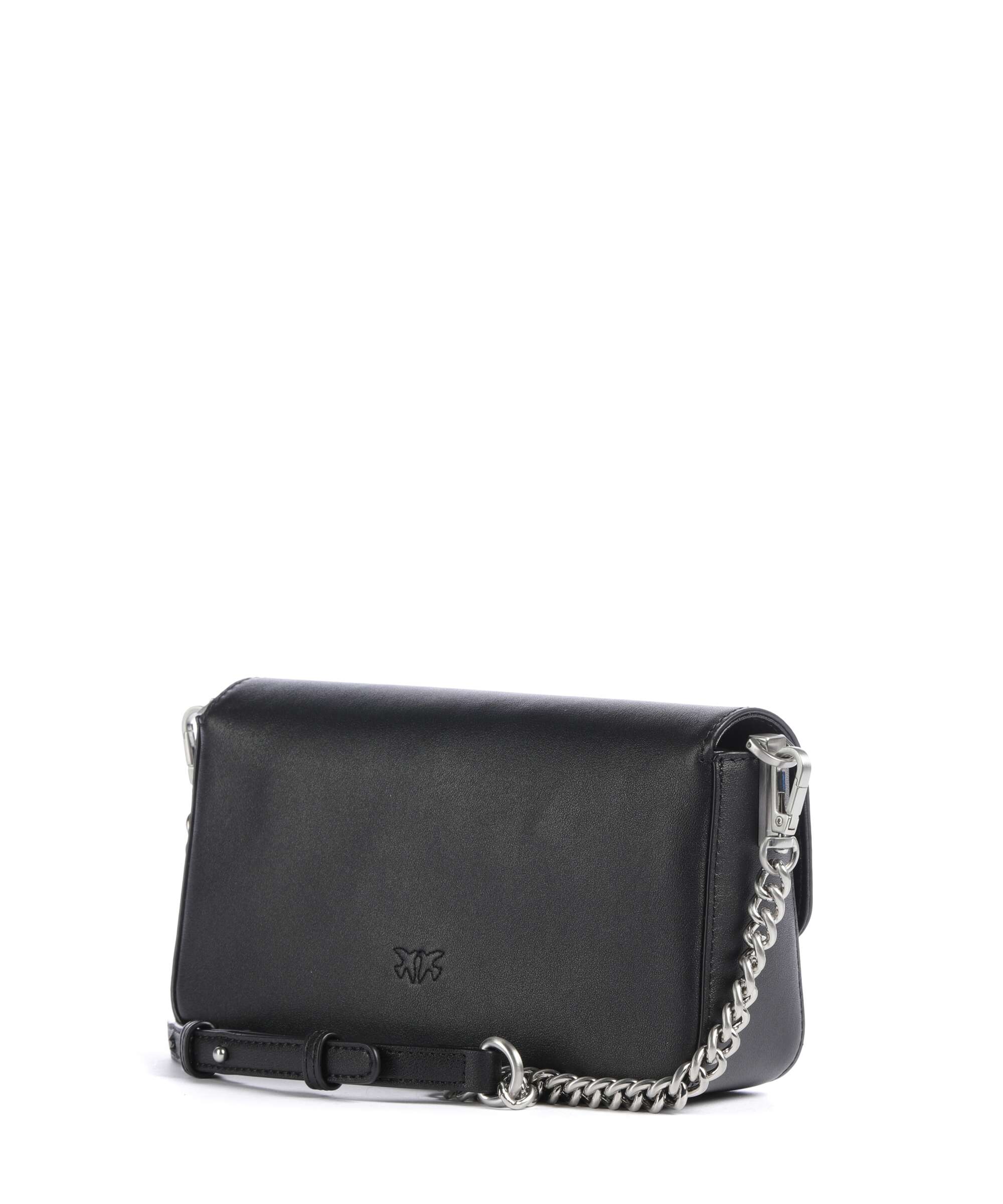 Pinko Love One Mini Slouchy Crossbody bag nero limousine/matt silver