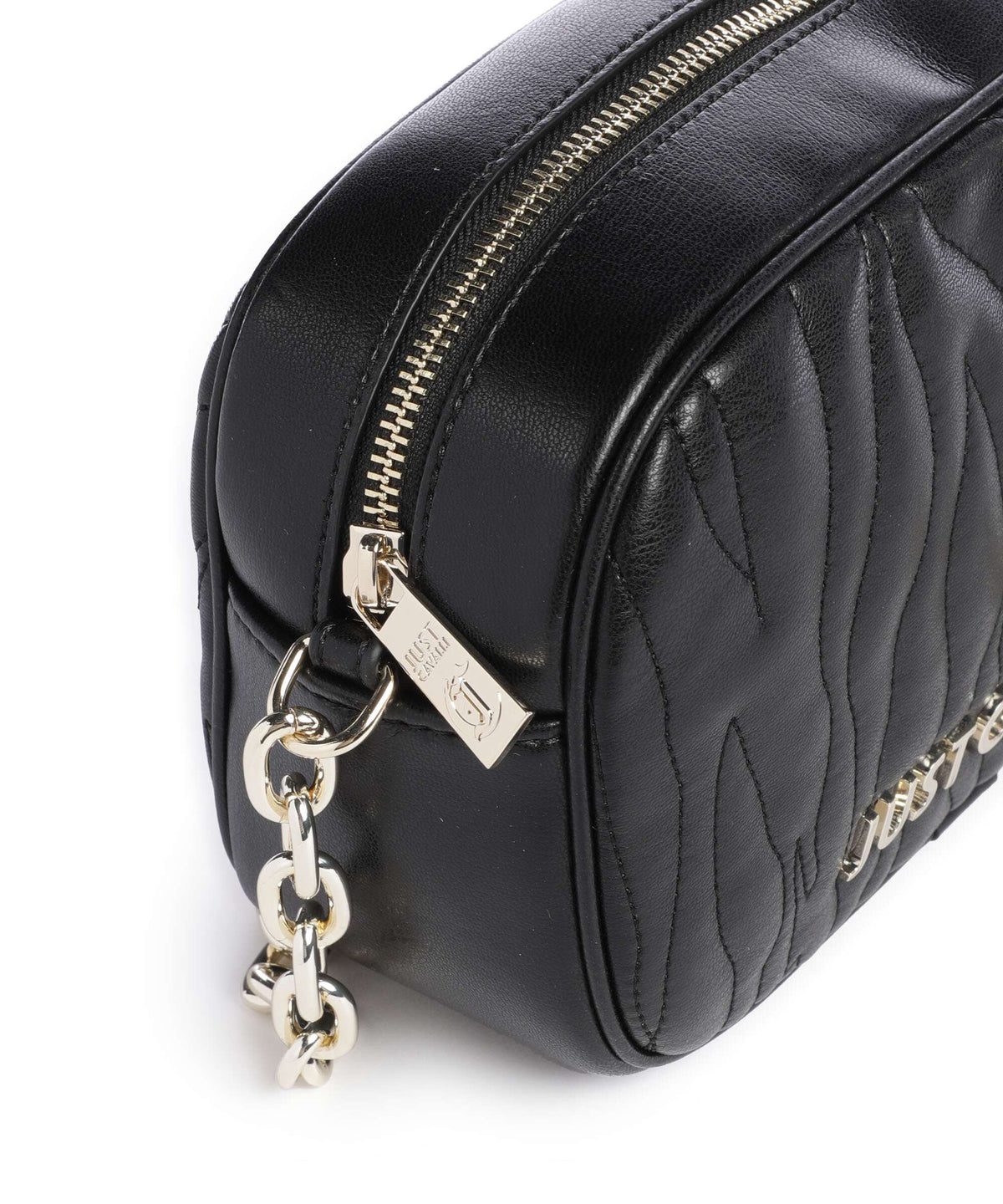 Just Cavalli Quilted Zebra Crossbody bag black