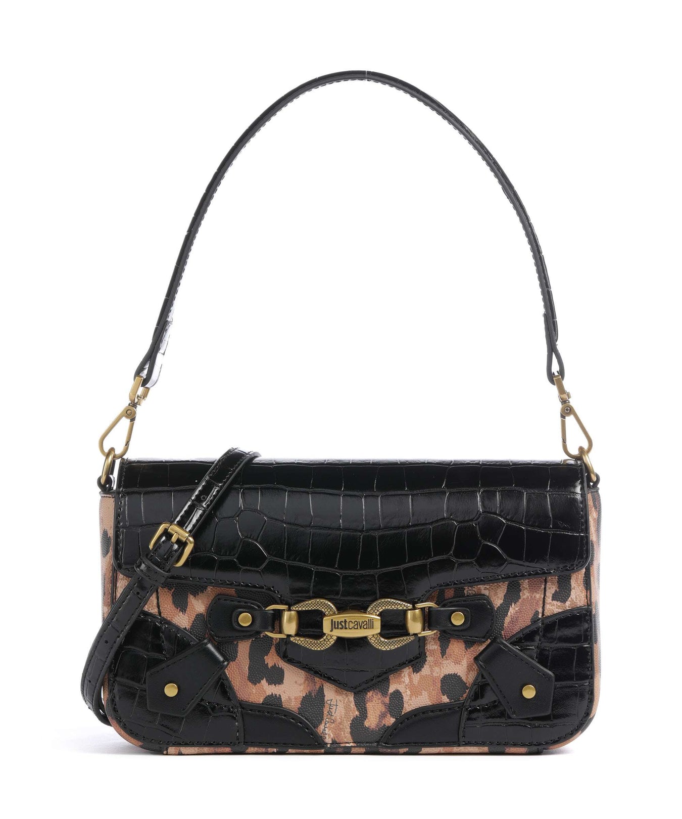 Just Cavalli Snake Bite Shoulder bag leo print/black