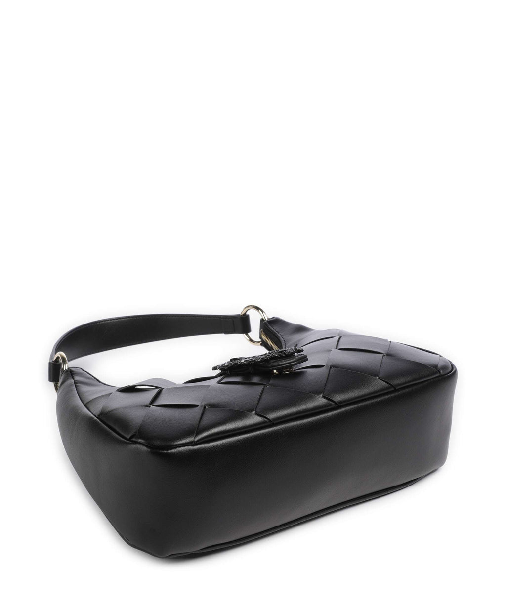 Just Cavalli Iconic Snakes Braided Shoulder bag black