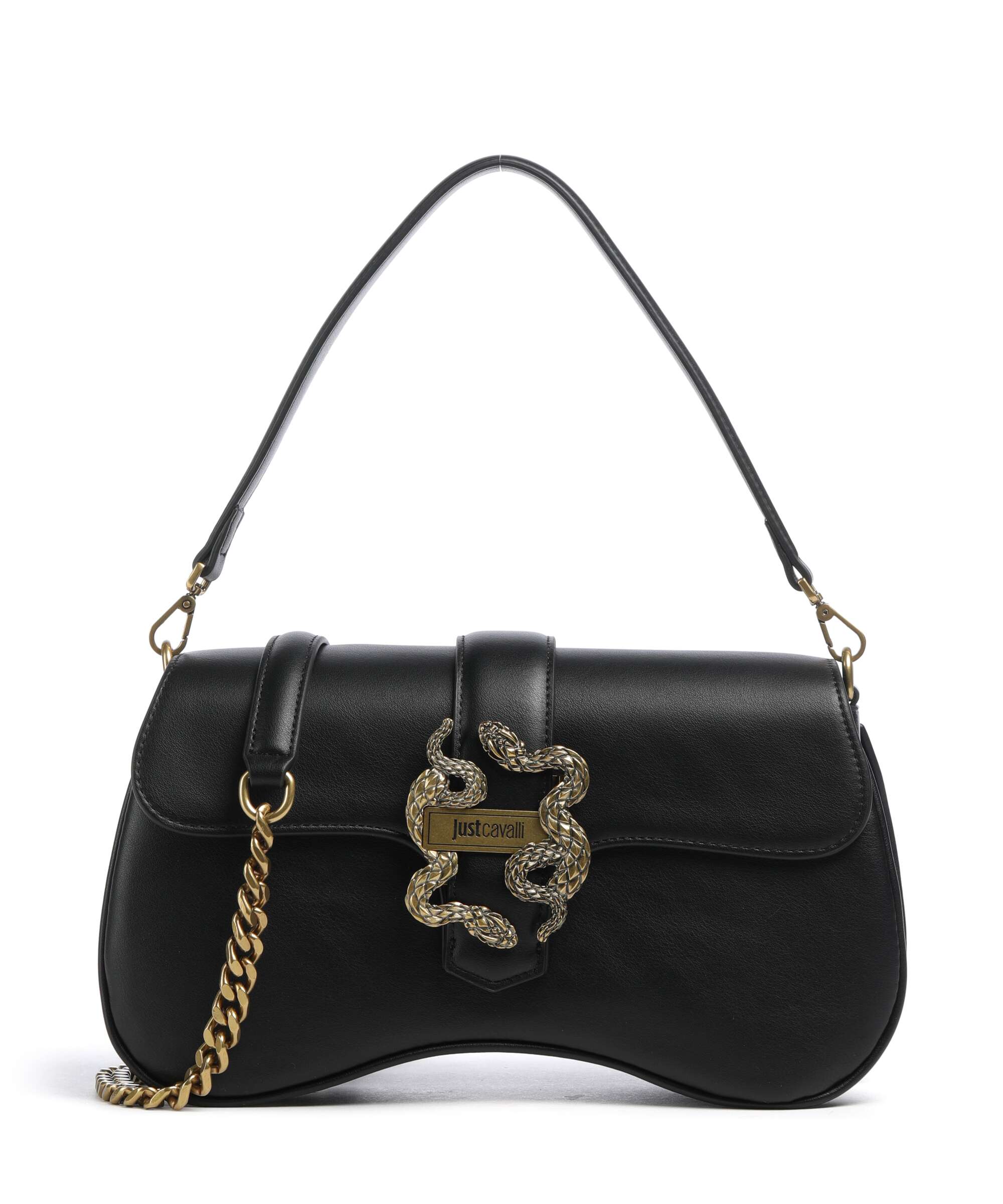 Just Cavalli Iconic Snakes Shoulder bag black