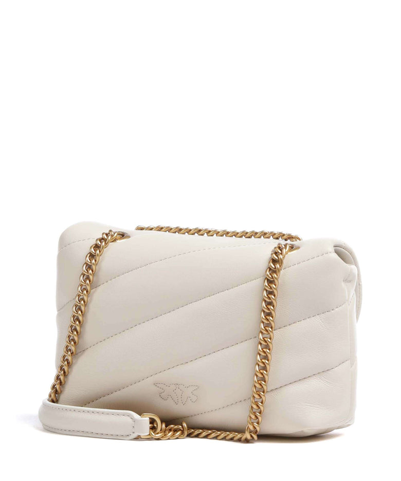 Pinko Love Puff Baby Shoulder bag bianco seta/antique gold