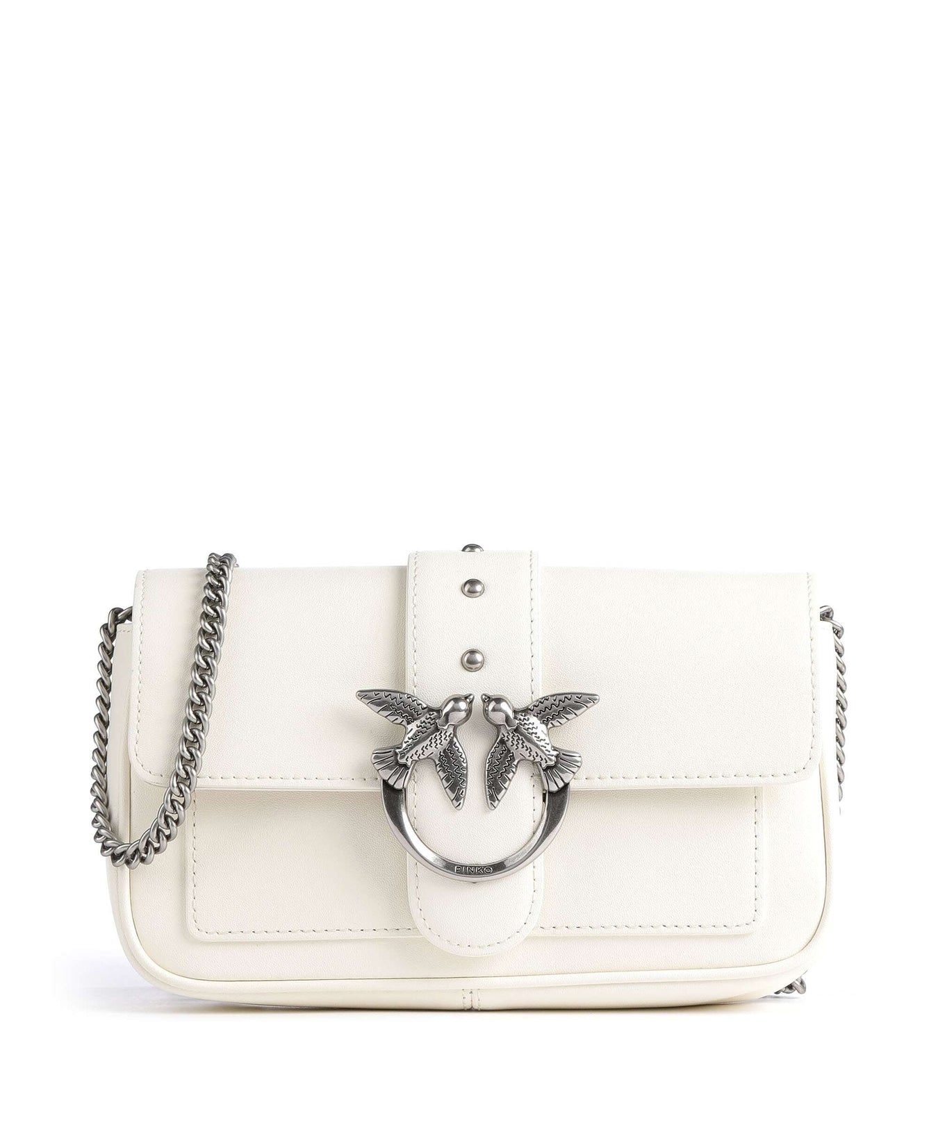 Pinko Love One Pocket Wallet bianco seta/old silver