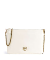 Pinko Flat Classic Taška cez rameno bianco seta/antique gold
