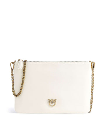 Pinko Flat Classic Taška cez rameno bianco seta/antique gold