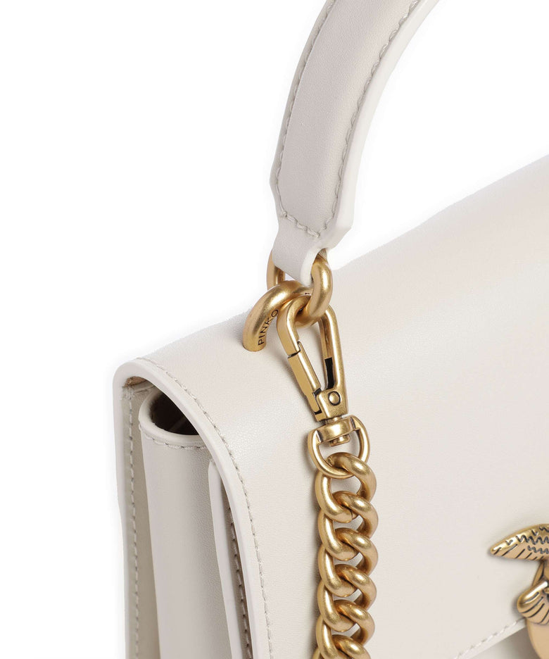 Pinko Love One Mini Crossbody bag bianco seta/antique gold