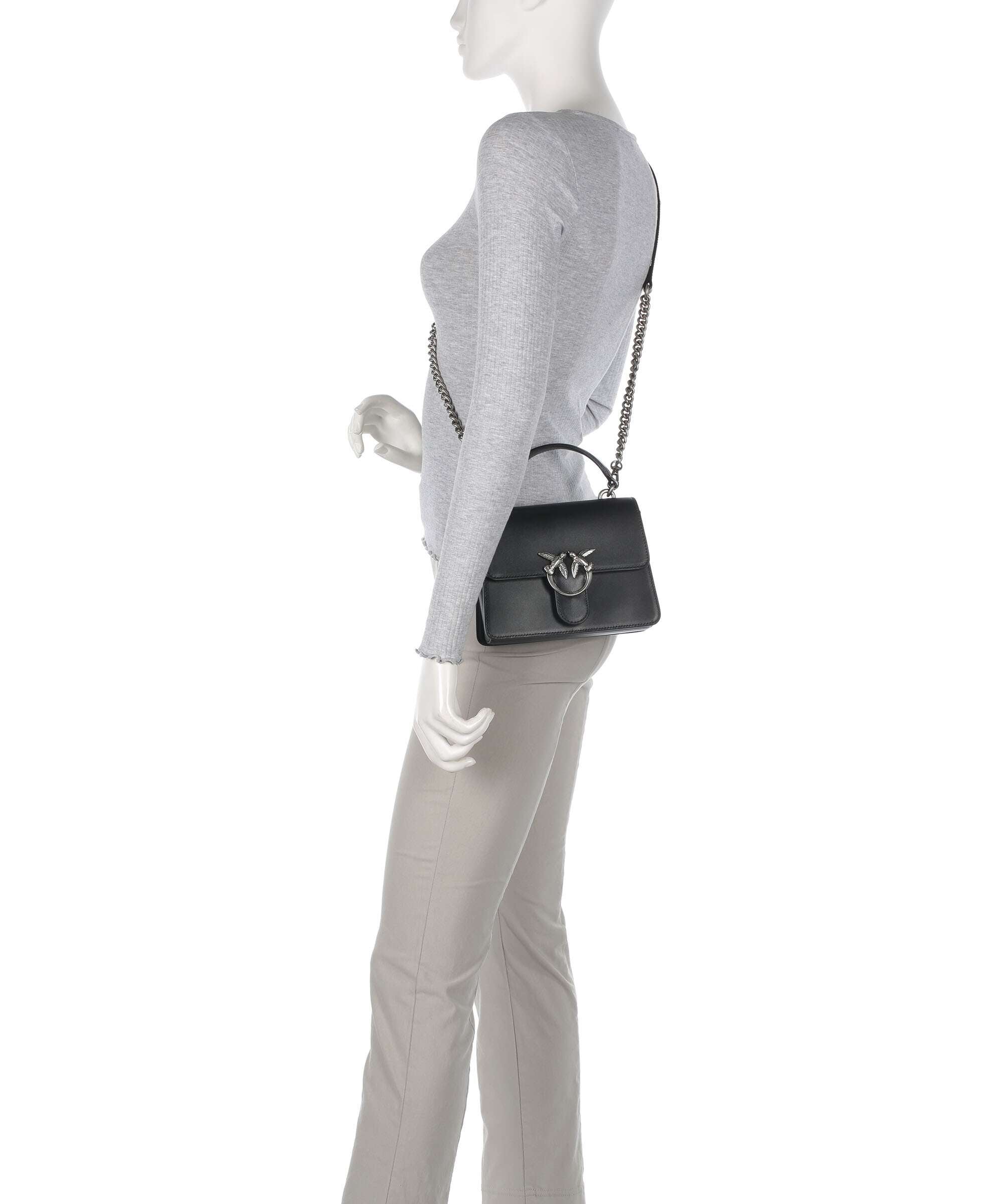 Pinko Love One Mini Handbag nero/old silver