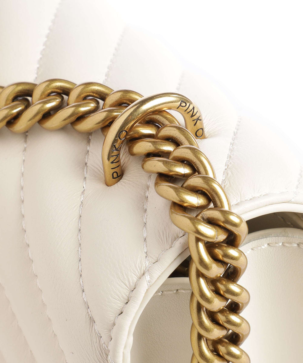 Pinko Love One Mini Shoulder bag bianco seta/antique gold