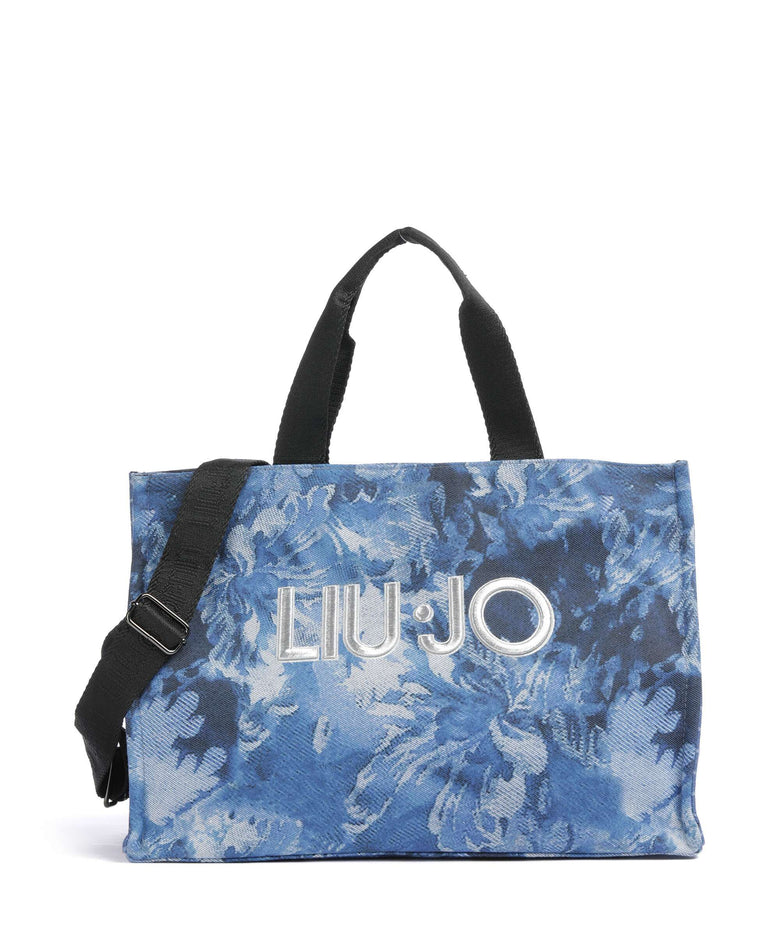Liu Jo Mix Denim Print Tote bag denim flowers                 