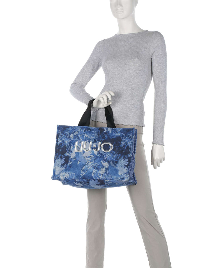 Liu Jo Mix Denim Print Tote bag denim flowers                 
