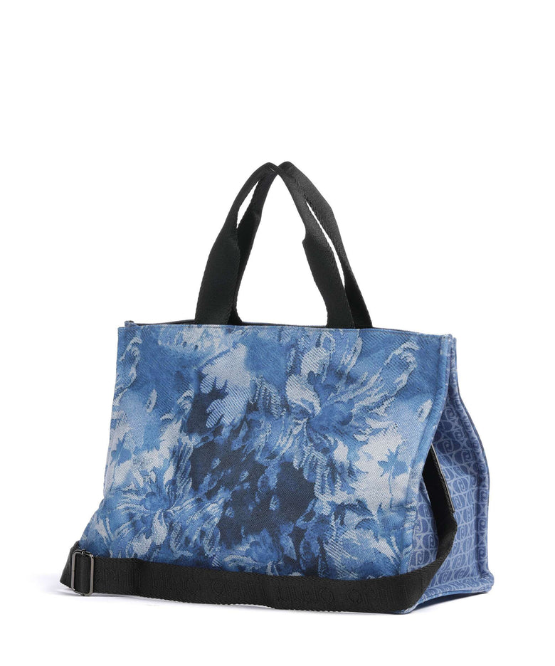 Liu Jo Mix Denim Print Tote bag denim flowers                 