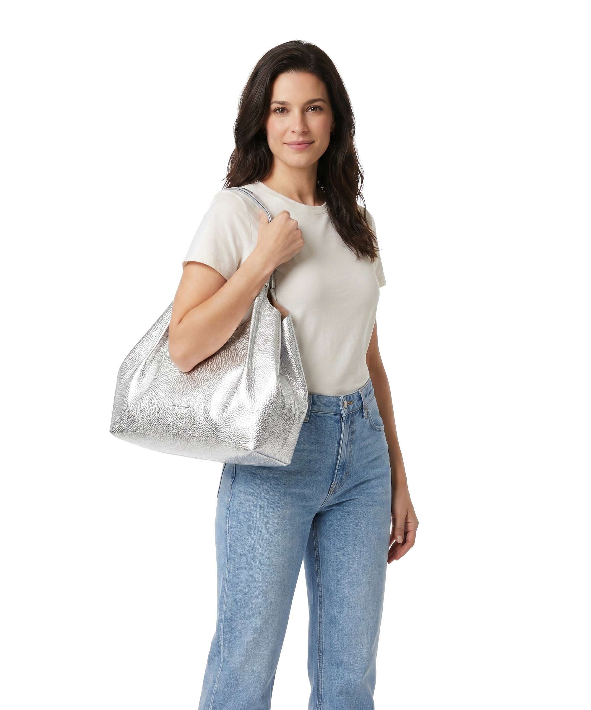 Gianni Chiarini Dua L Tote bag silver clay