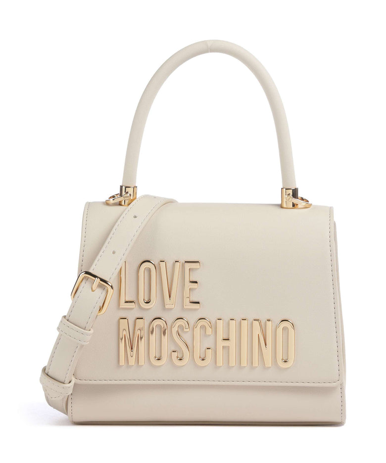 Love Moschino Bold Love Laminated Crossbody bag avorio