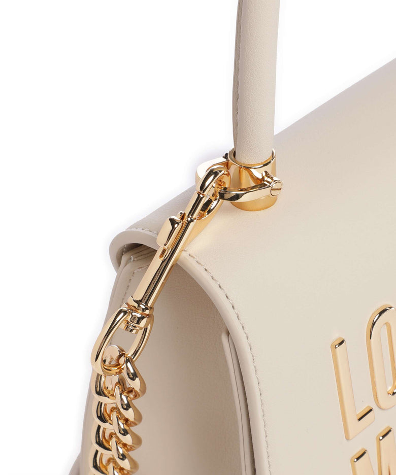 Love Moschino Bold Love Laminated Crossbody bag avorio