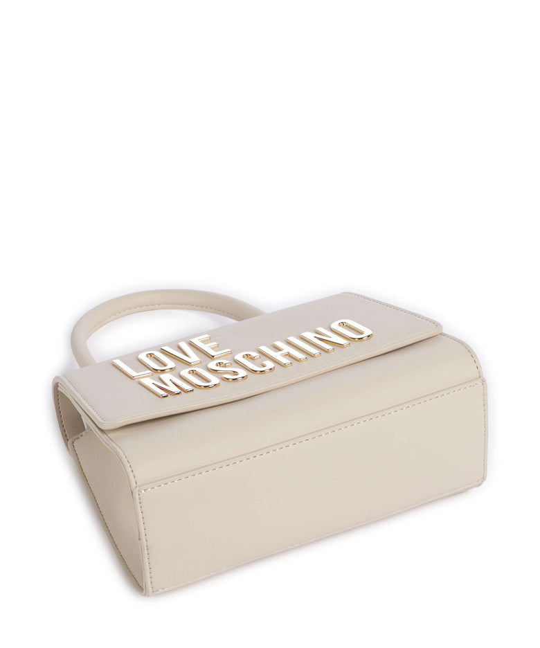 Love Moschino Bold Love Laminated Crossbody bag avorio